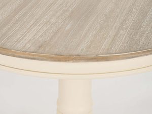 Miniaturka 8 - Stolik okrągły prowansalski kremowy detal podstawy zbliżenie