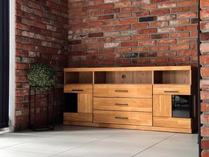 Miniaturka 5 - Szafka RTV z otwieranymi frontami i szufladami po bokach