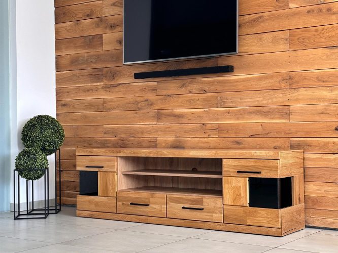 Szafka RTV Dębowa 180 cm – Avero 48