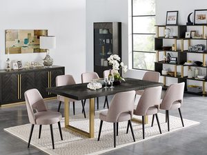 Miniaturka 3 - Aranżacja salonu z regałem, witryną i nowoczesnym stołem