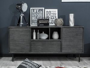 Miniaturka 5 - Nowoczesna szafka RTV w stylu industrialnym z otwartymi półkami