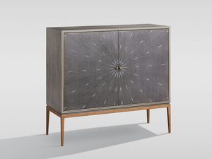 Miniaturka 1 - Stylowa komoda z dekoracyjnym frontem i złotym stelażem