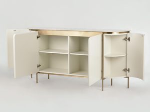 Miniaturka 2 - Komoda z białym frontem i złotymi akcentami w stylu glamour