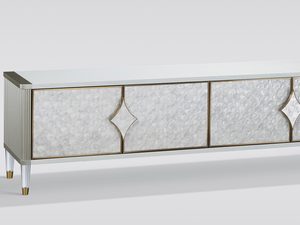 Miniaturka 1 - Nowoczesna komoda RTV wykonana z naturalnej muszli układającej się na wzór łuski