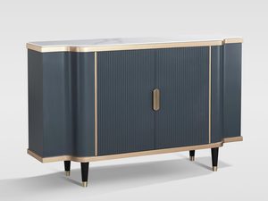 Miniaturka 1 - Elegancka grafitowa komoda z ryflowanym wykończeniem