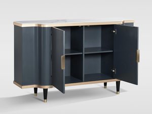 Miniaturka 2 - Komoda nowoczesna z grafitowymi frontami i złotymi nogami