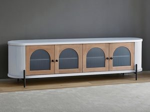 Miniaturka 3 - Komoda z przeszklonym frontem i czarnymi nogami