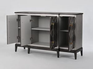 Miniaturka 2 - Szafka z ozdobnymi uchwytami i półkami w stylu retro