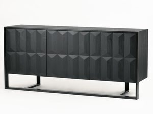 Miniaturka 1 - Komoda z czarnym frontem w stylu 3D z poziomym podziałem