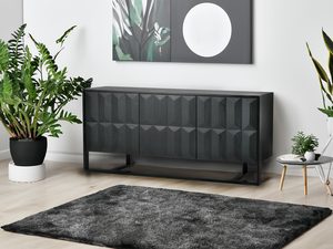 Miniaturka 2 - Designerska komoda z czarnym frontem o wypukłych segmentach