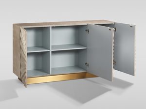 Miniaturka 2 - Nowoczesna szampańska komoda z geometrycznym wzorem origami