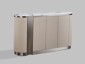 Miniaturka 1 - Nowoczesna komoda z półkami, minimalistycznym designie i eleganckim wykończeniu