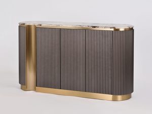 Miniaturka 1 - Designerska komoda ze złotymi akcentami w stylu glamour