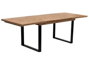 Miniaturka 1 - Stół dębowy loft rozkładany z metalowymi nogami rozłożony