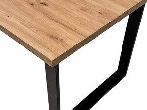 Miniaturka 3 - Stół dębowy loft detal blatu i nogi metalowej zbliżenie