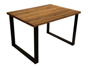 Miniaturka 2 - Stół dębowy ciemny loft z metalowymi nogami typu U perspektywa