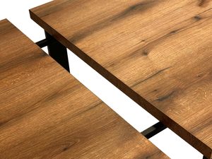 Miniaturka 5 - Stół dębowy rozkładany loft detal mechanizmu wkładki ujęcie górne