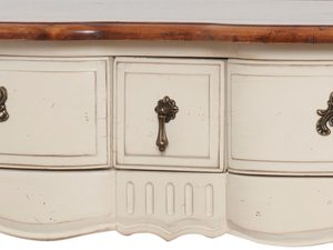 Miniaturka 1 - Drewniana konsola z dekoracyjnymi frontami w stylu prowansalskim kolor biały