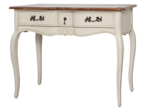 Drewniana konsola z dekoracyjnymi frontami w stylu prowansalskim kolor biały