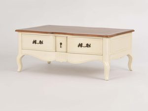 Miniaturka 1 - Stolik Kawowy Prowansalski z Blatem w Kolorze Miodowym i Kości Słoniowej – Verona