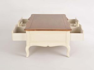 Miniaturka 3 - Stolik Kawowy Prowansalski z Blatem w Kolorze Miodowym i Kości Słoniowej – Verona