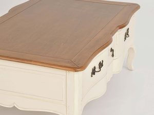 Miniaturka 5 - Stolik Kawowy Prowansalski z Blatem w Kolorze Miodowym i Kości Słoniowej – Verona