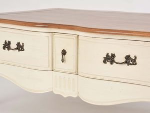 Miniaturka 6 - Stolik Kawowy Prowansalski z Blatem w Kolorze Miodowym i Kości Słoniowej – Verona