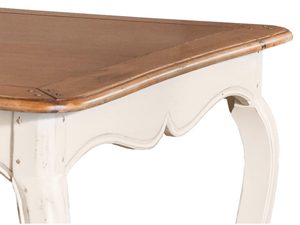 Miniaturka 1 - Detal drewnianego blatu stołu w stylu prowansalskim kolor biały