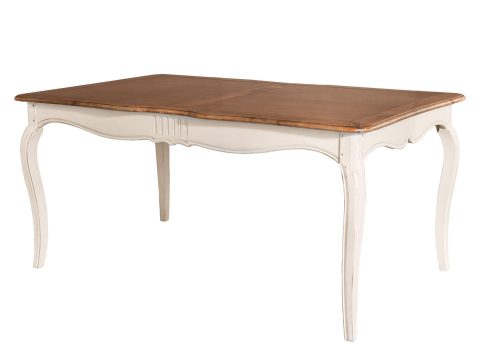 Drewniany stół z dekoracyjnymi frontami w stylu prowansalskim kolor biały