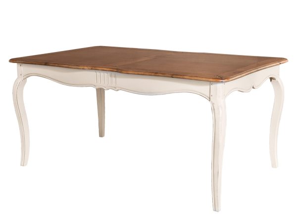 Drewniany stół z dekoracyjnymi frontami w stylu prowansalskim kolor biały