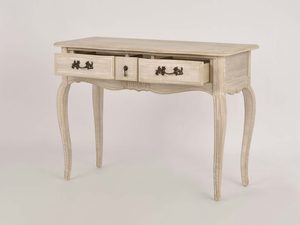 Miniaturka 2 - Biurko prowansalskie kremowe ozdobne uchwyty gięte nogi