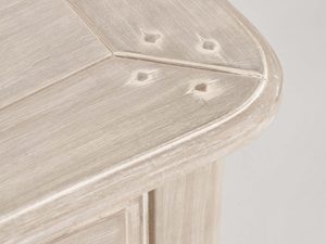 Miniaturka 10 - Prowansalska szafka RTV kremowa detal blatu zbliżenie