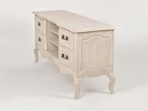 Miniaturka 3 - Szafka RTV kremowa prowansalska ozdobne uchwyty perspektywa