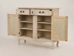 Miniaturka 1 - Komoda z Jasnobeżowego Drewna i Frezowaniami w Prowansalskim Stylu – Laguna