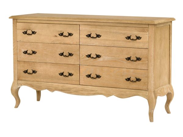 Komoda Drewniana z Giętymi Nógami i Metalowymi Uchwytem w Stylu Francuskim – Venezia Oak