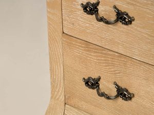 Miniaturka 11 - Komoda Drewniana z Giętymi Nógami i Metalowymi Uchwytem w Stylu Francuskim – Venezia Oak