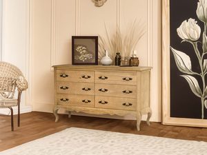 Miniaturka 17 - Komoda Drewniana z Giętymi Nógami i Metalowymi Uchwytem w Stylu Francuskim – Venezia Oak