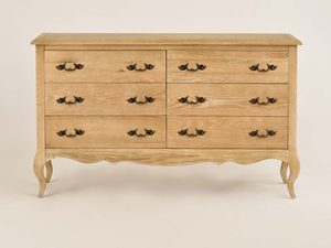 Miniaturka 2 - Komoda Drewniana z Giętymi Nógami i Metalowymi Uchwytem w Stylu Francuskim – Venezia Oak