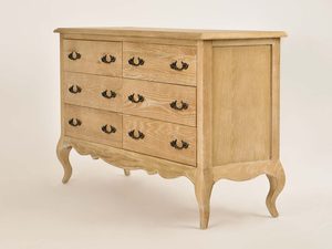 Miniaturka 3 - Komoda Drewniana z Giętymi Nógami i Metalowymi Uchwytem w Stylu Francuskim – Venezia Oak