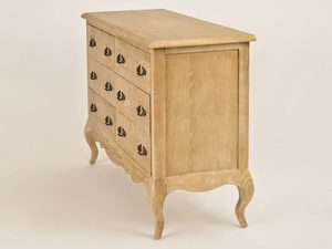 Miniaturka 4 - Komoda Drewniana z Giętymi Nógami i Metalowymi Uchwytem w Stylu Francuskim – Venezia Oak