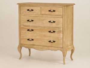 Miniaturka 1 - Komoda Francuska z Giętymi Nogami i Szczotkowaną Powierzchnią – Venezia Oak