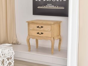 Miniaturka 18 - Szafka Nocna Francuska z Giętymi Nogami i Metalowymi Uchwytem – Venezia Oak