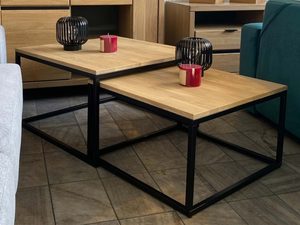 Miniaturka 6 - Stoliki kawowe dębowe loft w aranżacji salonu z meblami