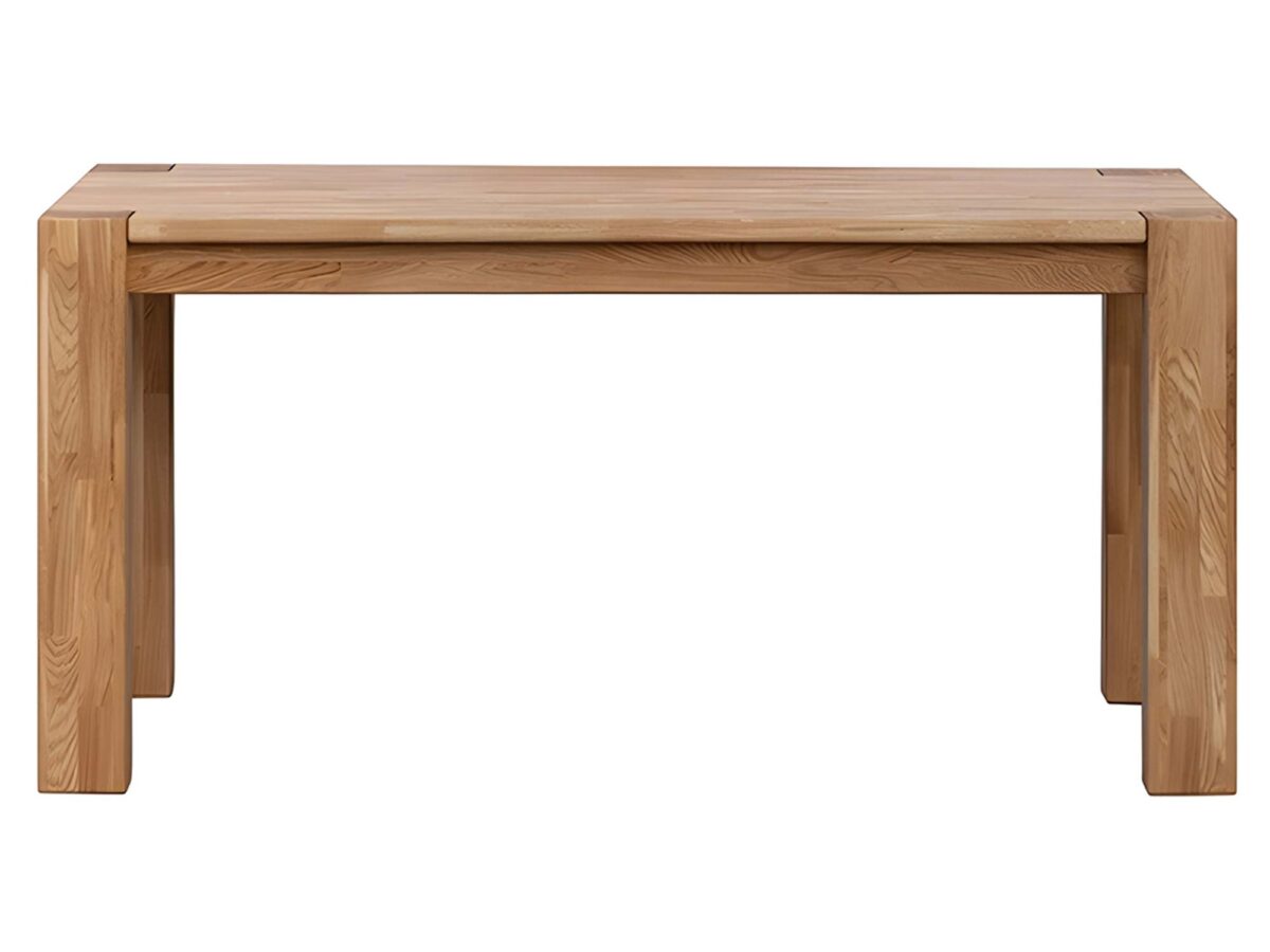 Stół dębowy masywny z drewnianymi nogami nierozkładany widok frontalny Stół dębowy masywny z drewnianymi nogami nierozkładany widok frontalny