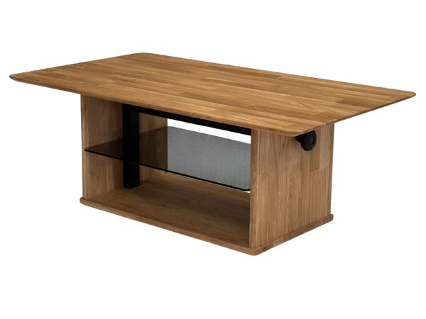 Ława Regulowana Dębowa ze Szklaną Półką – Taverno