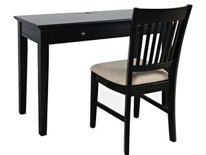 Miniaturka 1 - Nowoczesne czarne biurko z dwoma szufladami do gabinetu