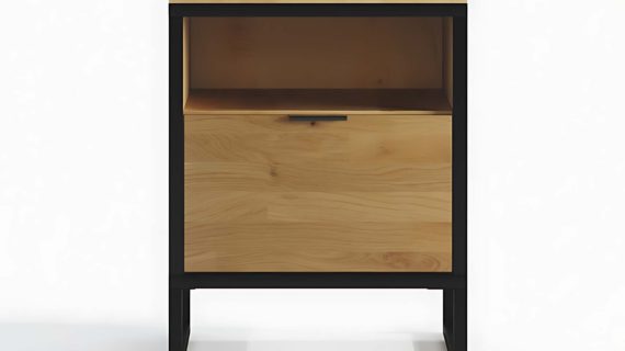 Miniaturka 1 - Stolik Nocny Drewniany z Ciemną Ramą – Kongo