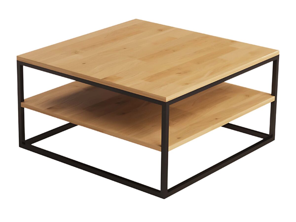 Stolik Industrialny 80×80 Metalowo-Drewniany – Metron