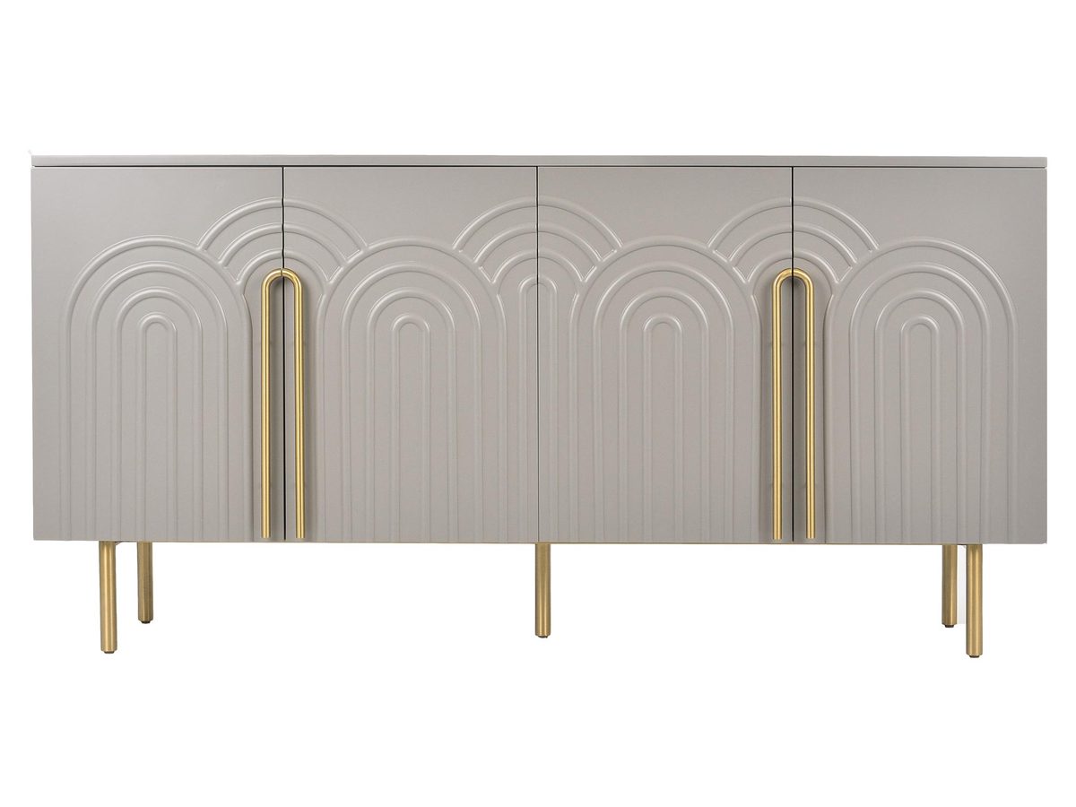 Komoda jasnoszara z wytłoczonymi łukami na frontach – Eleganza