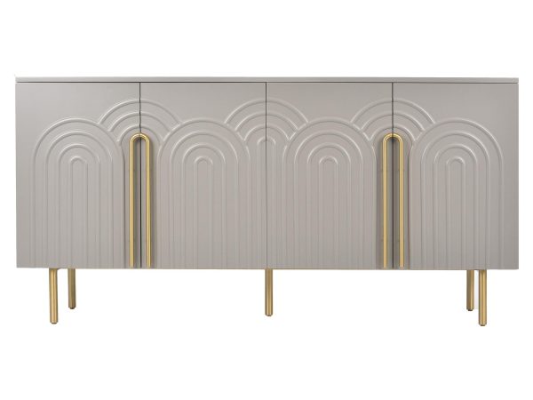 Nowoczesna komoda z łukami na frontach i eleganckimi nóżkami